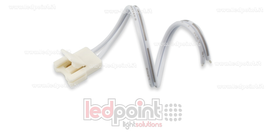Connecteur pour 2835 et 5050 rubans led monochromes avec 14cm cable (PCB 10mm), version réduite. Parfait pour rubans LED haute densité, jusqu'à 120 LED / mètre C5M-CST-W14-s1