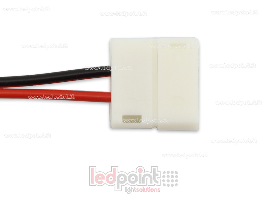 Connecteur waterproof pour IP65/IP53 2835 et 5050 monochrome rubans led (PCB 10mm) avec 14cm cable, version réduite. Parfait pour rubans LED haute densité, jusqu'à 120 LED / mètre C5MW-CST-W14-s1