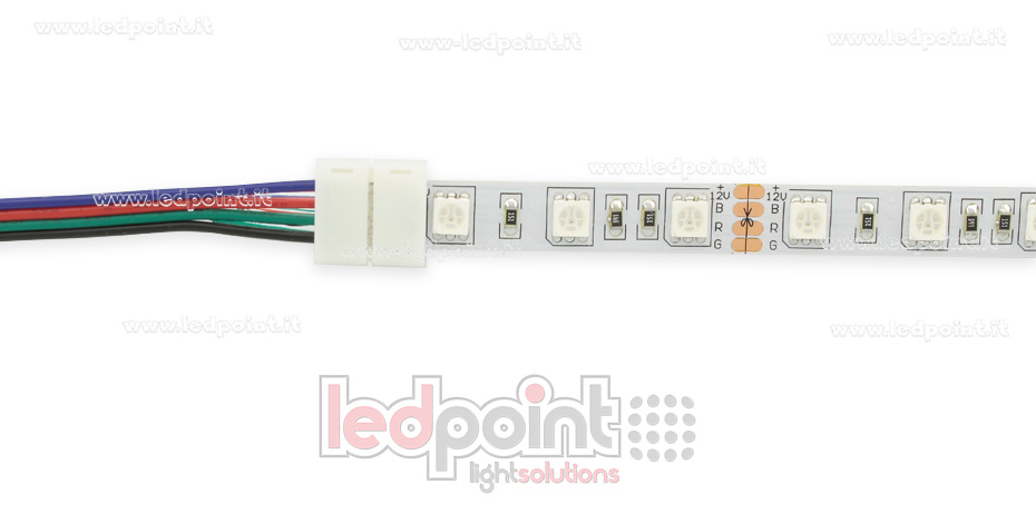 Connecteur avec câble de 14 cm pour 5050 RGB rubans led C5R-CST-W14