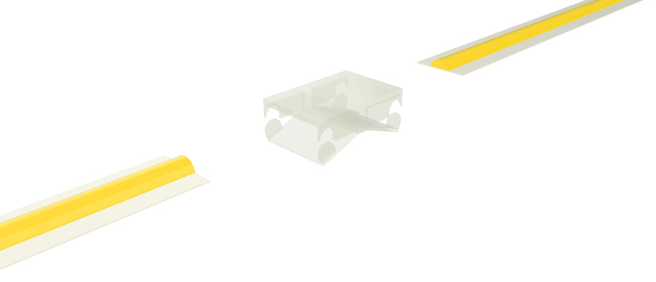 Connecteur transparent à 2 broches pour la jonction de rubans COB avec PCB de 8mm CC082R-CST-ST Connecteur transparent à 2 broches pour la jonction de rubans COB avec PCB de 8mm CC082R-CST-ST