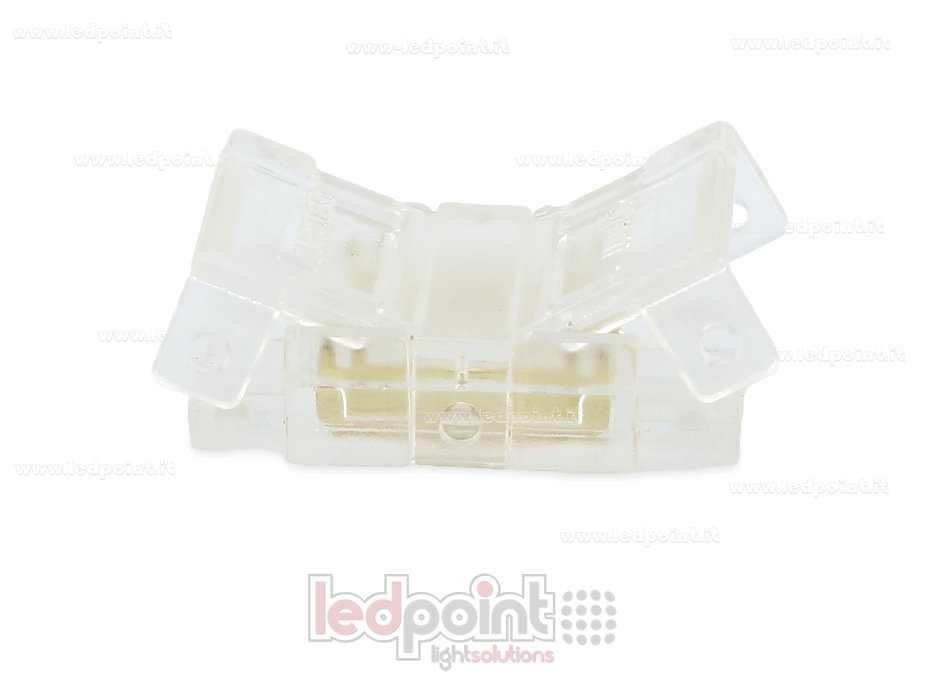 Connecteur transparent à 2 broches pour la jonction de rubans COB avec PCB de 8mm CC082R-CST-ST Connecteur transparent à 2 broches pour la jonction de rubans COB avec PCB de 8mm CC082R-CST-ST