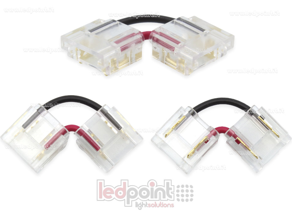 Connecteur en L pour jonction de ruban et COB avec PCB de 10mm à 2 broches CC102O-AST-ST-Lw Connecteur en L pour jonction de ruban et COB avec PCB de 10mm à 2 broches CC102O-AST-ST-Lw