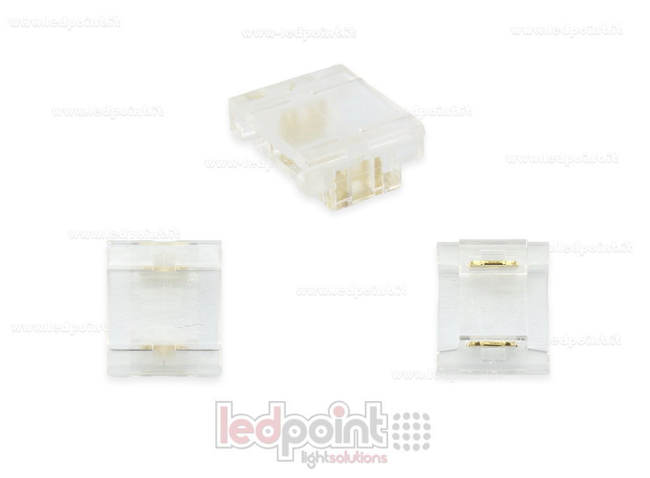 Connecteur transparent pour jonction de ruban et COB avec PCB de 10mm à 2 broches CC102O-AST-ST Connecteur transparent pour jonction de ruban et COB avec PCB de 10mm à 2 broches CC102O-AST-ST