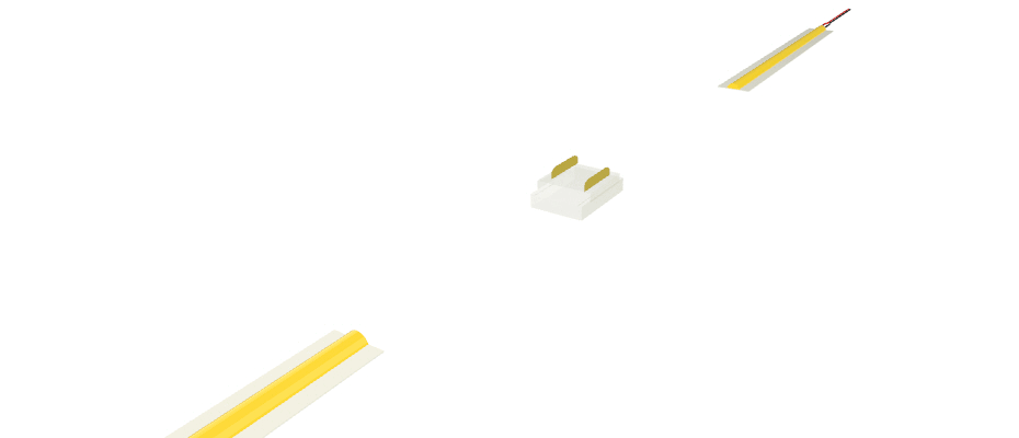 Connecteur transparent pour jonction de ruban et COB avec PCB de 10mm à 2 broches CC102O-AST-ST Connecteur transparent pour jonction de ruban et COB avec PCB de 10mm à 2 broches CC102O-AST-ST