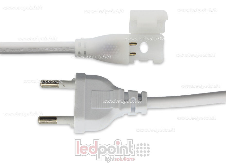Connecteur pour 230V ruban led COB avec 20cm cable et prise PCB 8mm CM-230-CCO-W20-H8