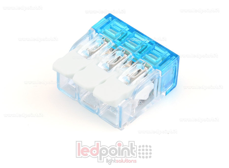 Joint rapide 3 fils à levier pour câbles 22-12 AWG (0,2-3,3 mm2) câbles CM-CFC-3P-CE Joint rapide 3 fils à levier pour câbles 22-12 AWG (0,2-3,3 mm2) câbles CM-CFC-3P-CE