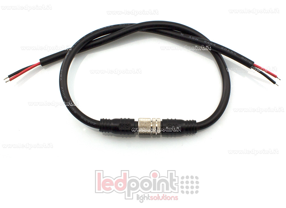 Connecteur imperméable IP66 pour ruban mono couleur, 2 pins, 22-20 AWG CMW-C2-BK Connecteur imperméable IP66 pour ruban mono couleur, 2 pins, 22-20 AWG CMW-C2-BK