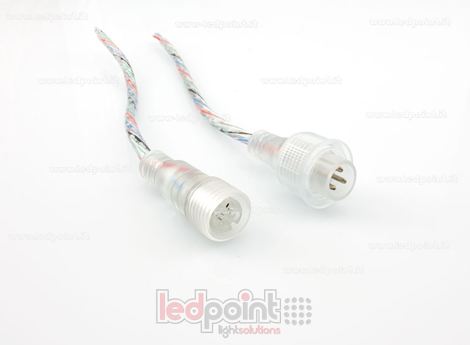 Connecteur imperméable IP65 pour ruban RGB, 4 pins,  22-20 AWG CRW-C4-TR