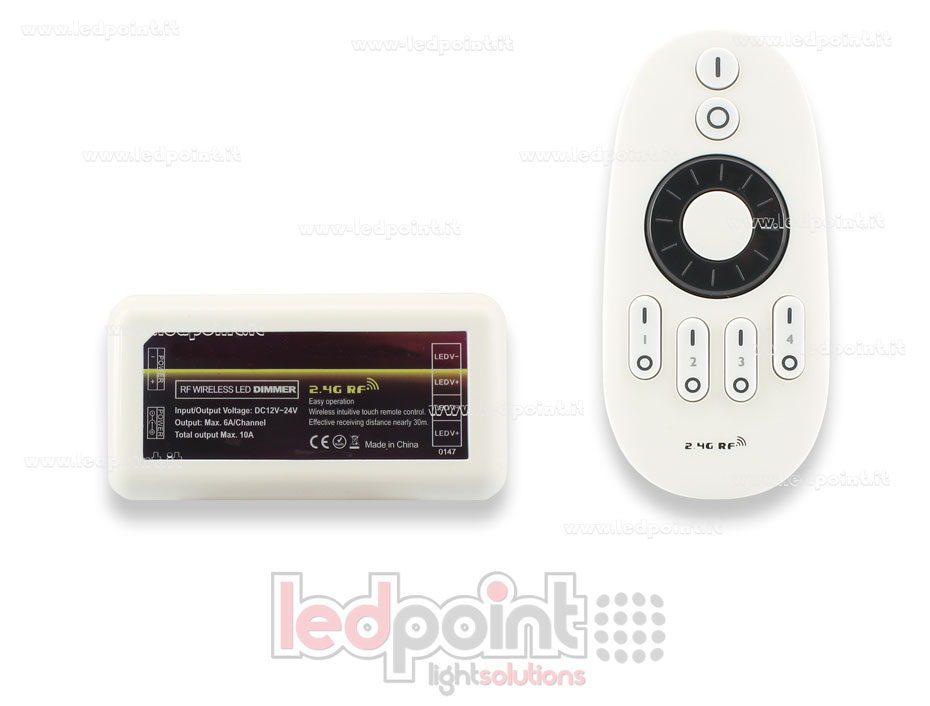Kit télécommande RF 2.4 Ghz avec variateur 12/24V, max. 10A, 4 zones CT-MON-122-RF241v2R Kit télécommande RF 2.4 Ghz avec variateur 12/24V, max. 10A, 4 zones CT-MON-122-RF241v2R