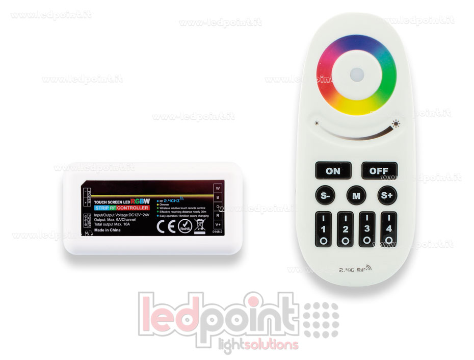 Controller RGBW 4 zone, 12/24V, max 10A CT-RGBW-201-RF241v2B Controller RGBW 4 zone, 12/24V, max 10A CT-RGBW-201-RF241v2B