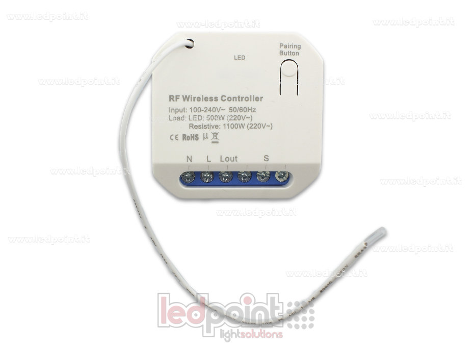 Contrôleur monochromatique 110/240V, 500W RF 433Mhz, non graduable EB-ERC2201 Contrôleur monochromatique 110/240V, 500W RF 433Mhz, non graduable EB-ERC2201