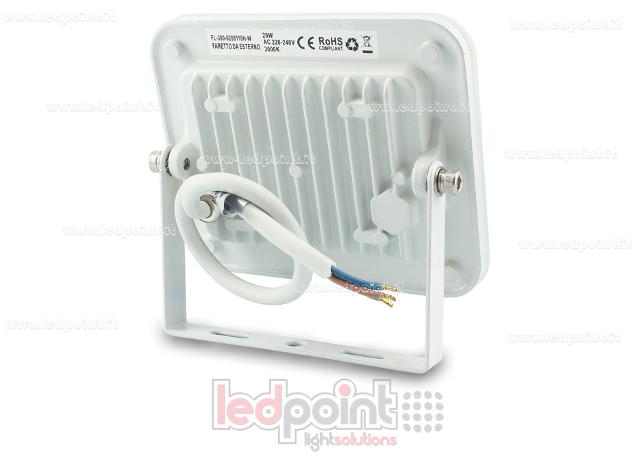 Projecteur extérieur 4000K 20W 230V blanc FL-400-0208110H-W