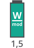 Puissance: 1,5 W/mod