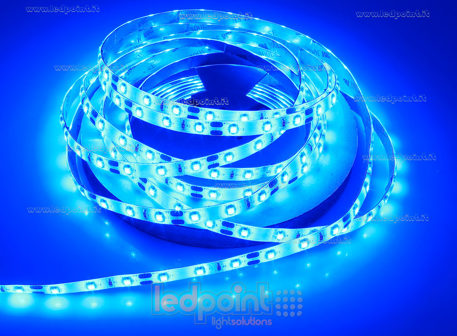 Ruban led 3528 12V IP53 467-470nm 60led/m M52-BLU-060321
 