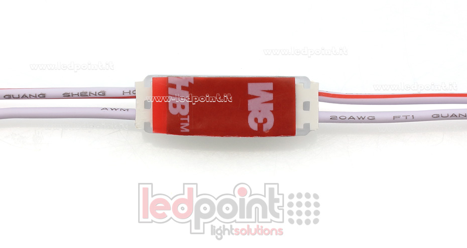 Mini-module 3 led 2835, 0,72W 12V, blanc froid 6000-7000K, IP65 avec lentille 160° ModD-600-03821-mini Mini-module 3 led 2835, 0,72W 12V, blanc froid 6000-7000K, IP65 avec lentille 160° ModD-600-03821-mini