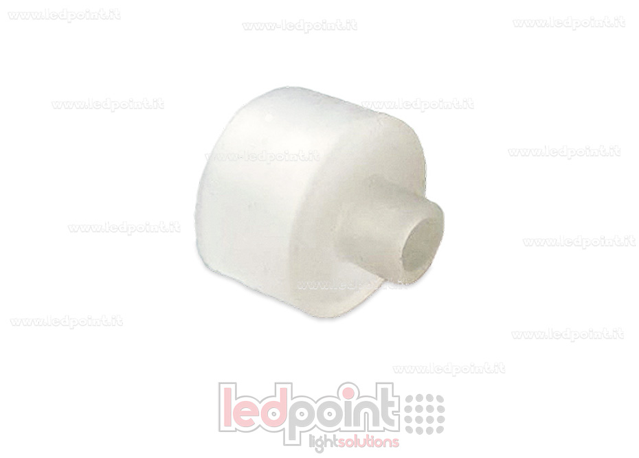 Embout transparent pour Led Neon Flex 15mm rond avec trou pour sortie de câble NE15RR-ENC-W Embout transparent pour Led Neon Flex 15mm rond avec trou pour sortie de câble NE15RR-ENC-W