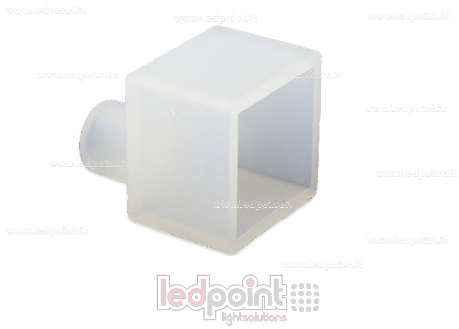 Embout de terminaison avec sortie frontale pour câble d'alimentation pour Néon Flex 12x12mm NEO-1212-ENC-WF Embout de terminaison avec sortie frontale pour câble d'alimentation pour Néon Flex 12x12mm NEO-1212-ENC-WF