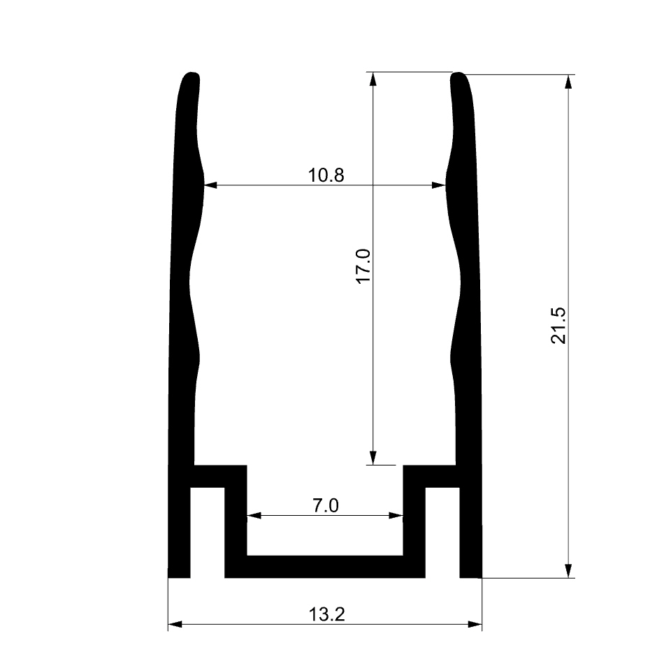 Barre de fixation en aluminium, 1m, pour Led Neon Flex 11mm NEO11-ACH