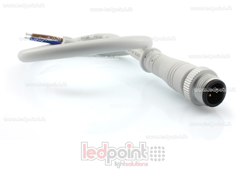 Connecteur mâle 2pin IP67 0,3m NEO11-CM2-WH Connecteur mâle 2pin IP67 0,3m NEO11-CM2-WH