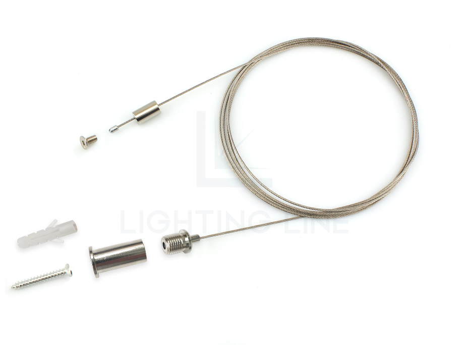 Accessoires de montage pour profilés en suspension, réglage en partie haute, 1 câble, longueur 2m PRM-CL01-M