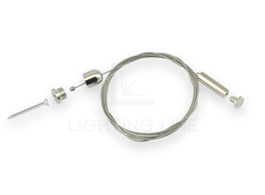 Accessoires de montage pour profilés en suspension, réglage en partie basse, 1 câble, longueur 2m PRM-CL02-M Accessoires de montage pour profilés en suspension, réglage en partie basse, 1 câble, longueur 2m PRM-CL02-M