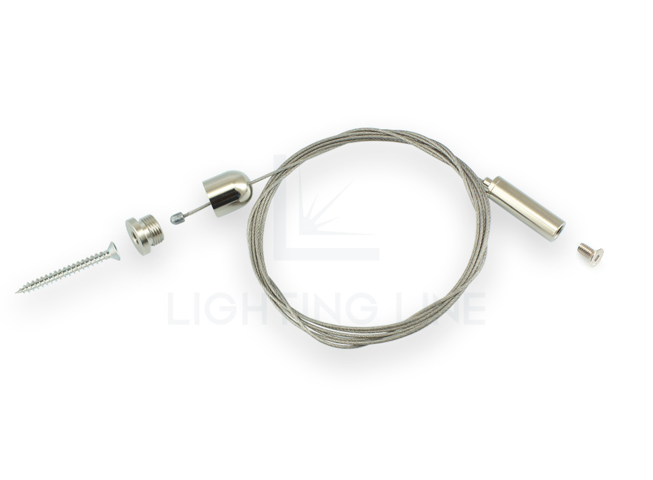 Accessoires de montage pour profilés en suspension, réglage en partie basse, 1 câble, longueur 2m PRM-CL02-M Accessoires de montage pour profilés en suspension, réglage en partie basse, 1 câble, longueur 2m PRM-CL02-M
