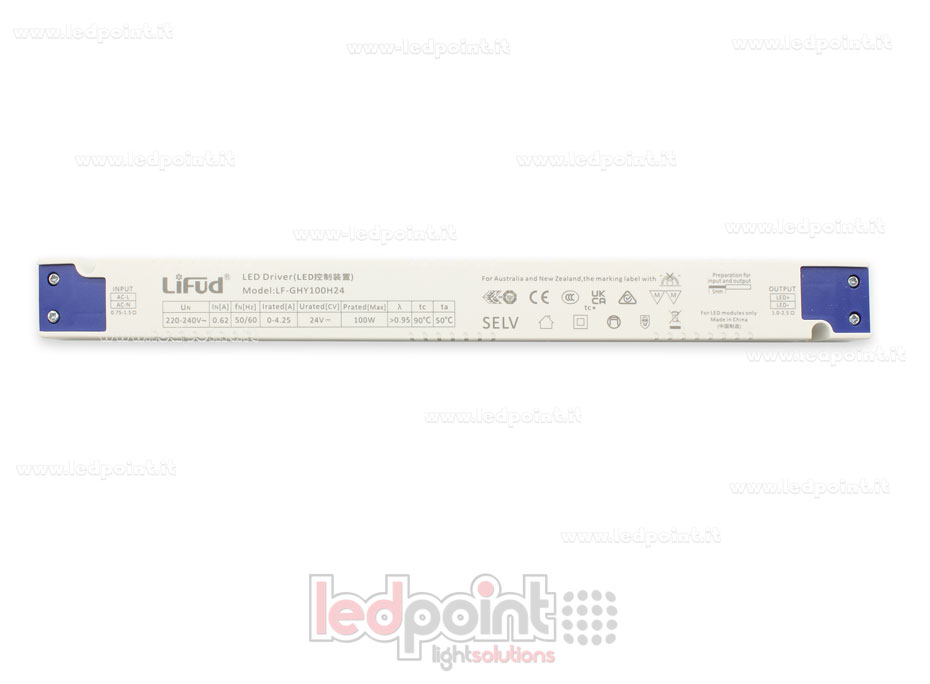 Transformateur ultra slim 100W 24V LiFud PW-LF100-24-GHY