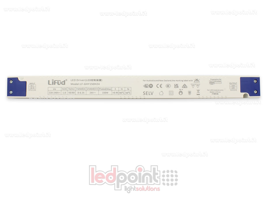 Transformateur ultra slim 150W 24V LiFud PW-LF150-24-GHY