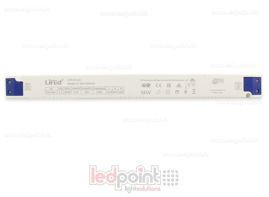 Transformateur ultra slim 240W 24V LiFud PW-LF240-24-GHY
