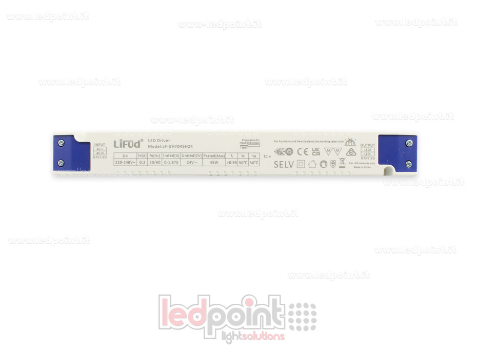 Transformateur ultra slim 45W 24V LiFud PW-LF45-24-GHY Transformateur ultra slim 45W 24V LiFud PW-LF45-24-GHY