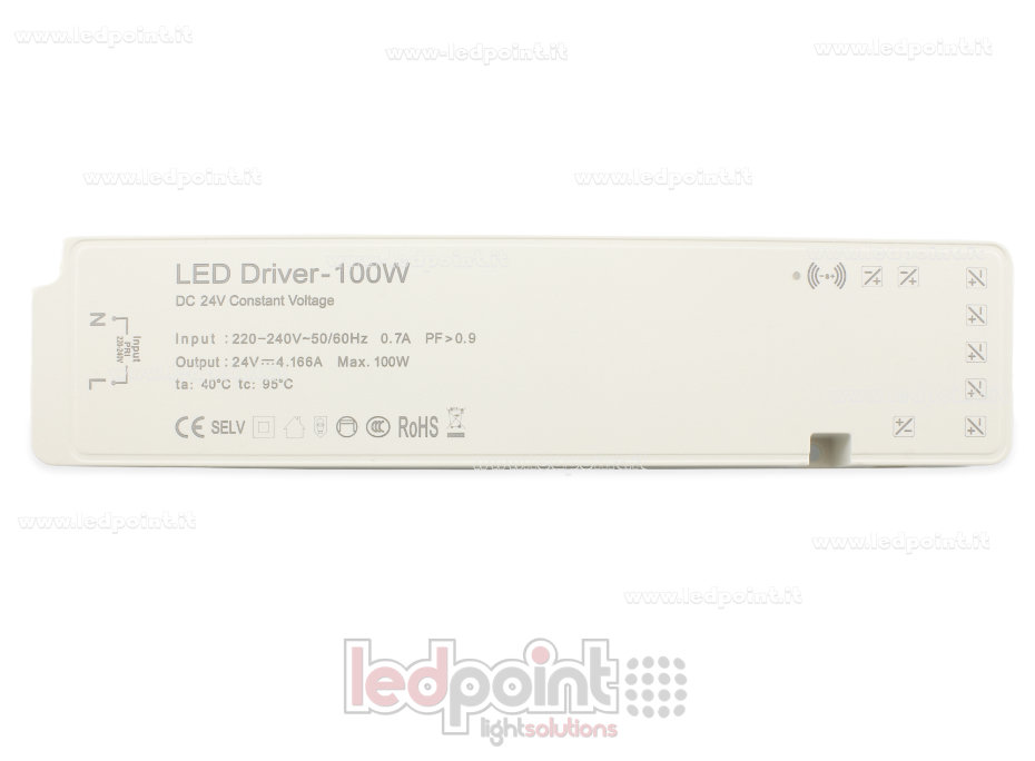 Transformateur 100W 24V Slim avec bornier pour capteurs PW-NT100-24-SHCZ