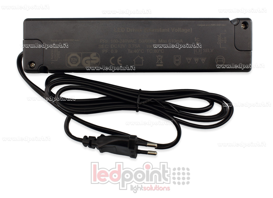 Transformateur 45W 12V avec mini connecteur 2-pin PW-STP45-12 Transformateur 45W 12V avec mini connecteur 2-pin PW-STP45-12