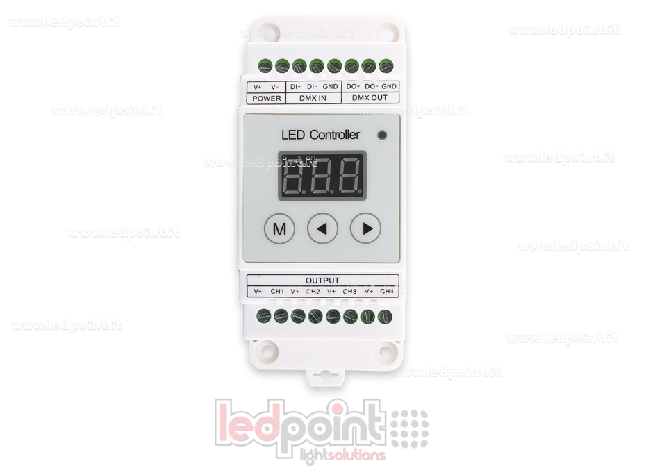 DMX 512 décodeur, 4 canaux 5A chacun, tension 12-24V DC SK-D4 DMX 512 décodeur, 4 canaux 5A chacun, tension 12-24V DC SK-D4