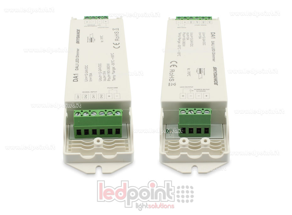 Dimmer DALI, 1 canal 15A, 12-24V DC, tension constante SK-DA1