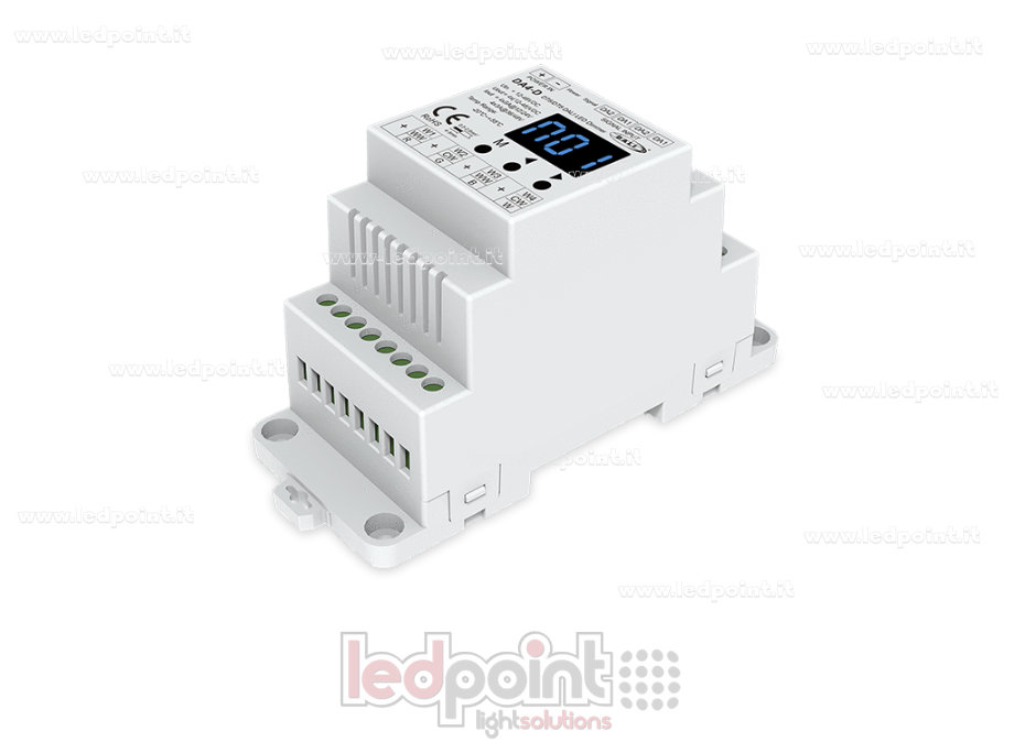 Contrôleur DALI, rail DIN. 4 canaux 5A, 12-48V DC, tension constante (DT6) SK-DA4-D
