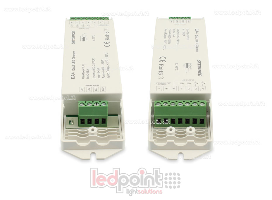 Dimmer DALI, 4 canaux 5A, 12-24V DC, tension constante (DT6) SK-DA4 Dimmer DALI, 4 canaux 5A, 12-24V DC, tension constante (DT6) SK-DA4