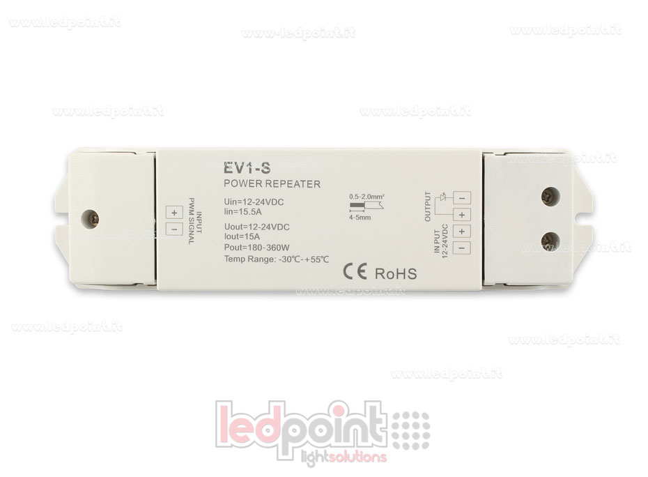 Amplificateur de signal monocouleur 12-24V 15A 1 canal SK-EV1-S Amplificateur de signal monocouleur 12-24V 15A 1 canal SK-EV1-S