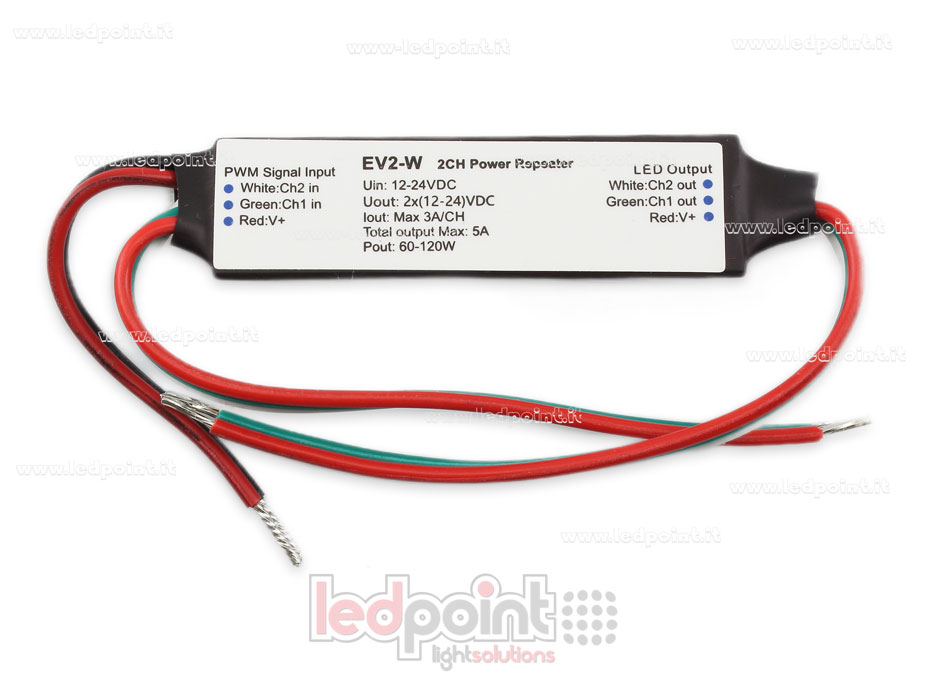 Amplificateur de signal CCT 5A (2 canaux de 3A) 12-24V SK-EV2-W Amplificateur de signal CCT 5A (2 canaux de 3A) 12-24V SK-EV2-W