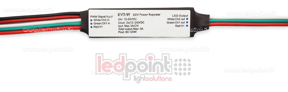 Amplificateur de signal CCT 5A (2 canaux de 3A) 12-24V SK-EV2-W Amplificateur de signal CCT 5A (2 canaux de 3A) 12-24V SK-EV2-W