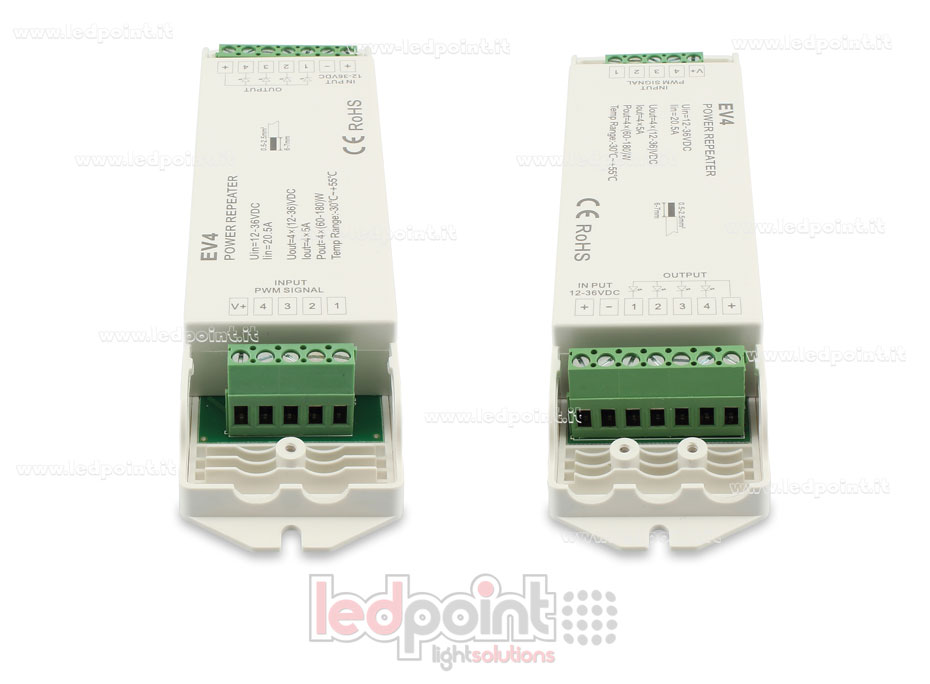 RGB amplificateur de signal 12-36V 20A (4 canaux de 6A) SK-EV4 RGB amplificateur de signal 12-36V 20A (4 canaux de 6A) SK-EV4
