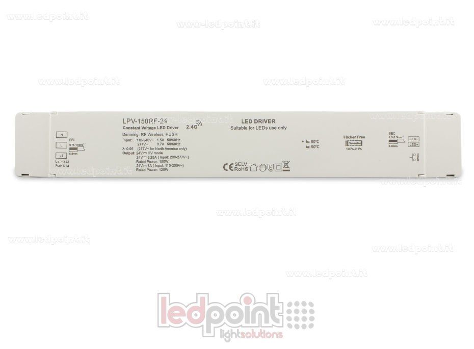 Transformateur 150W 24V Wireless, push dim SK-LPV-150RF-24 Transformateur 150W 24V Wireless, push dim SK-LPV-150RF-24