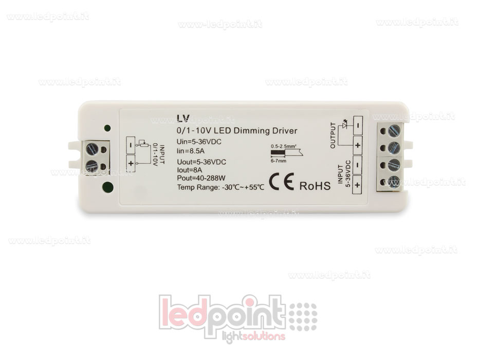Récepteur monochrome 0 / 1-10V, tension constante 5/36V, 1ch*8A SK-LV Récepteur monochrome 0 / 1-10V, tension constante 5/36V, 1ch*8A SK-LV