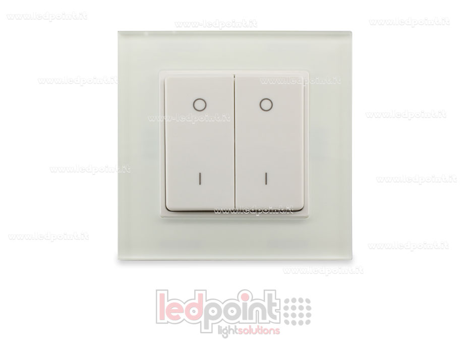 Télécommande murale en verre 86x86mm monocouleur 2 zones RF2.4G SK-PF1-2(G)