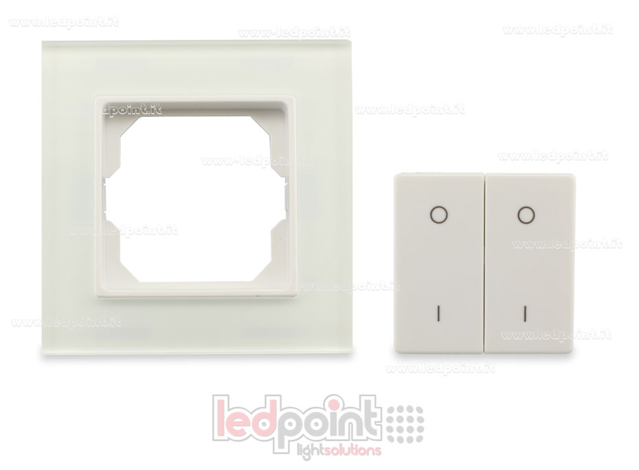 Télécommande murale en verre 86x86mm monocouleur 2 zones RF2.4G SK-PF1-2(G)