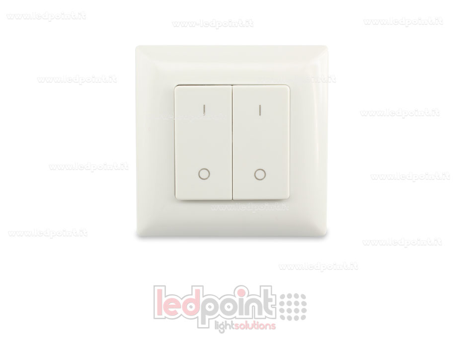 Télécommande murale 86x86mm monocouleur 2 zones RF2.4G SK-PF1-2 Télécommande murale 86x86mm monocouleur 2 zones RF2.4G SK-PF1-2