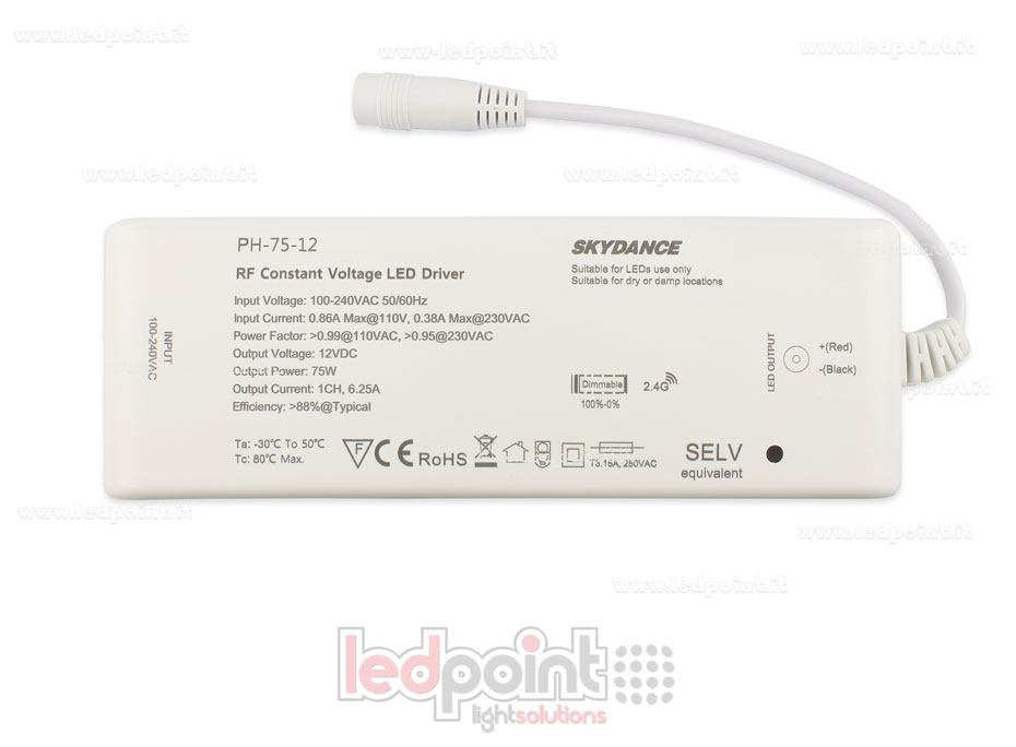 Transformateur 75W 12V  1 canal, Wireless SkyDance SK-PH-75-12