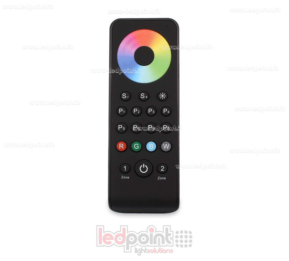 Télécommande RGB/RGBW 2 zones, noir avec aimant sur le dos, RF2.4G SK-RS3
