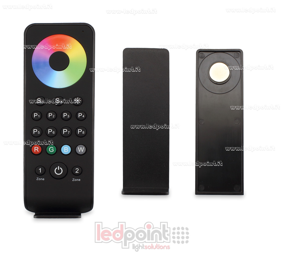 Télécommande RGB/RGBW 2 zones, noir avec aimant sur le dos, RF2.4G SK-RS3