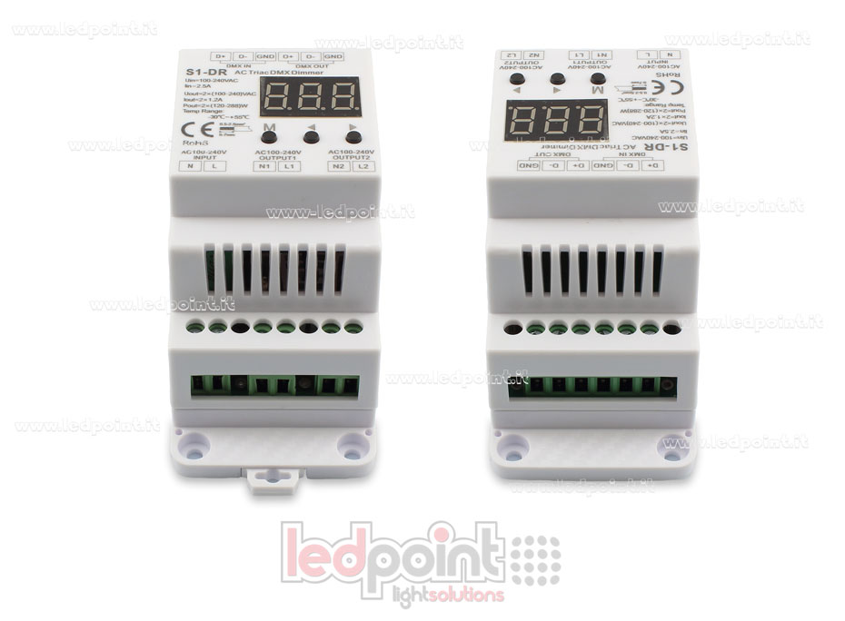 Triac DMX 512 décodeur, 2 canaux 1.2A chacun SK-S1-DR Triac DMX 512 décodeur, 2 canaux 1.2A chacun SK-S1-DR
