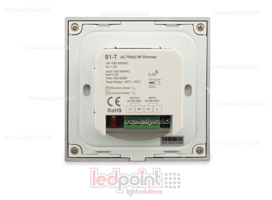 Contrôleur monocouleur touch triac 100/230V, RF 2.4G SK-S1-T Contrôleur monocouleur touch triac 100/230V, RF 2.4G SK-S1-T
